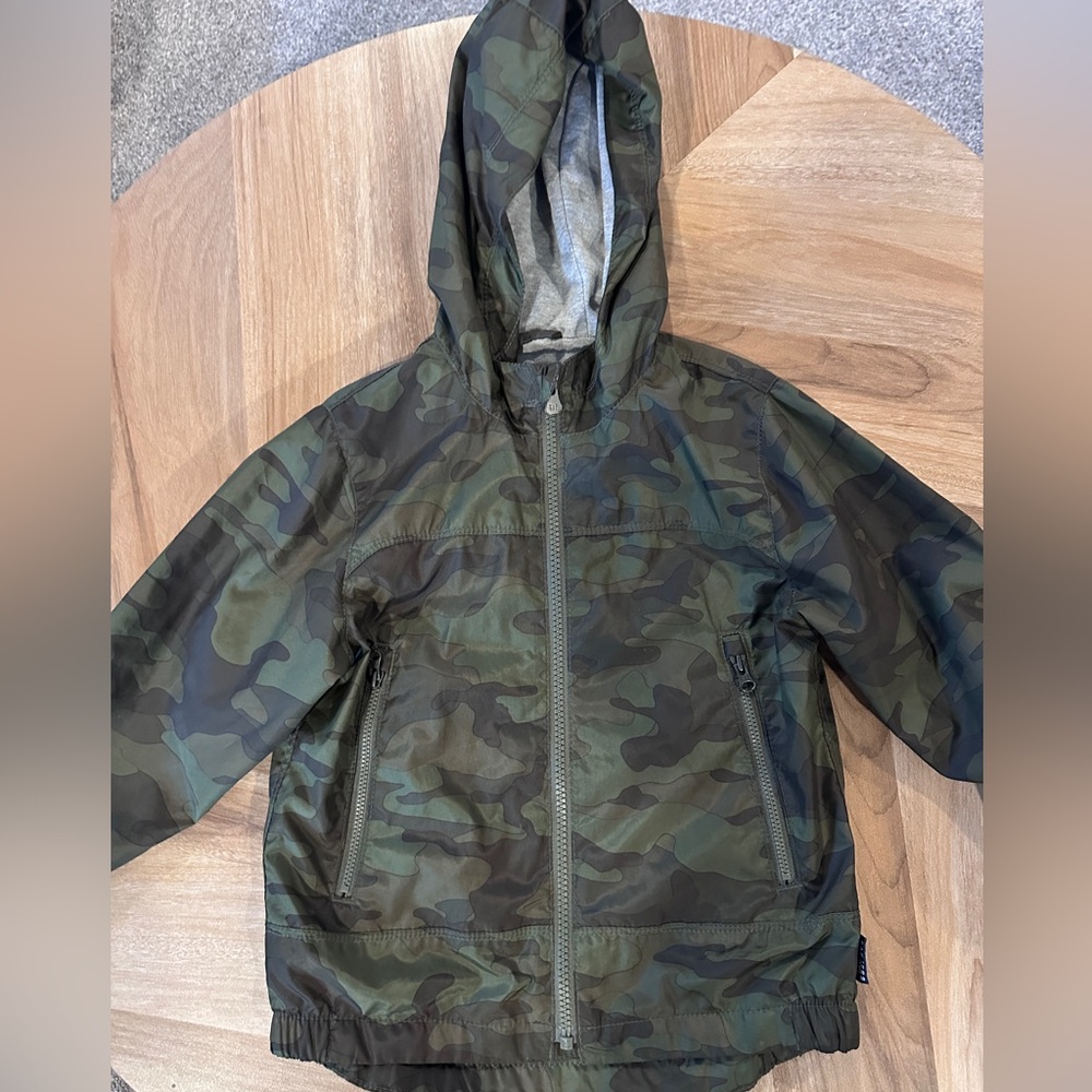 GAP Kids Green Camouflage Raincoat